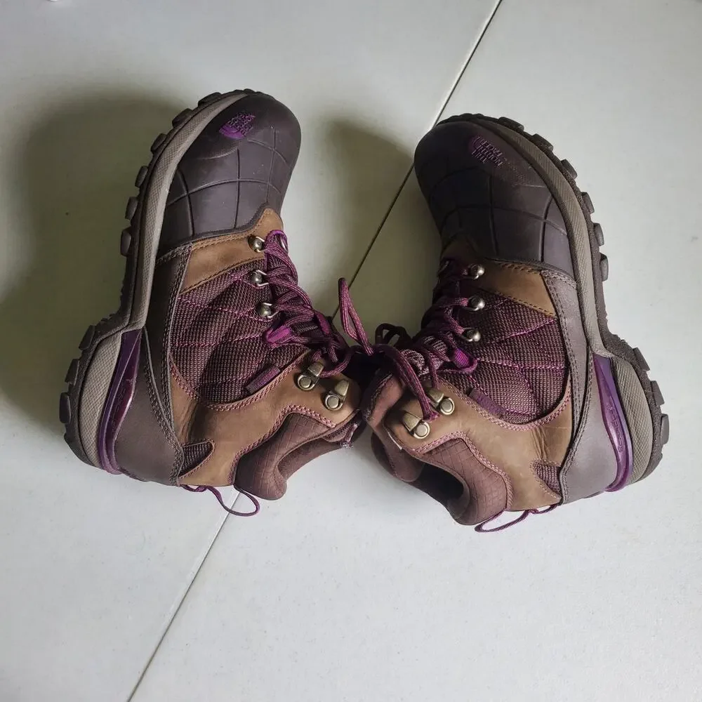 The North Face Womens Brown Purple Primaloft Fall Winter Boots Size 8.5 Quality